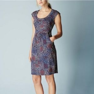 Boden Casual Weekend Dress Blue Red WH978 sz 8